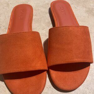 J.Crew Factory Suede One-Strap Slide Sandal